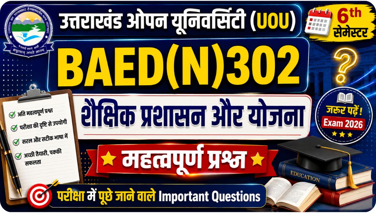 Baedn302 important questions 2026